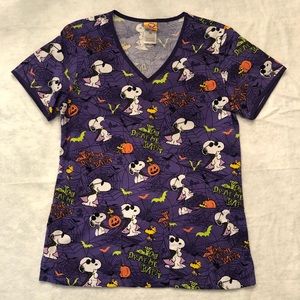Snoopy Halloween scrub top